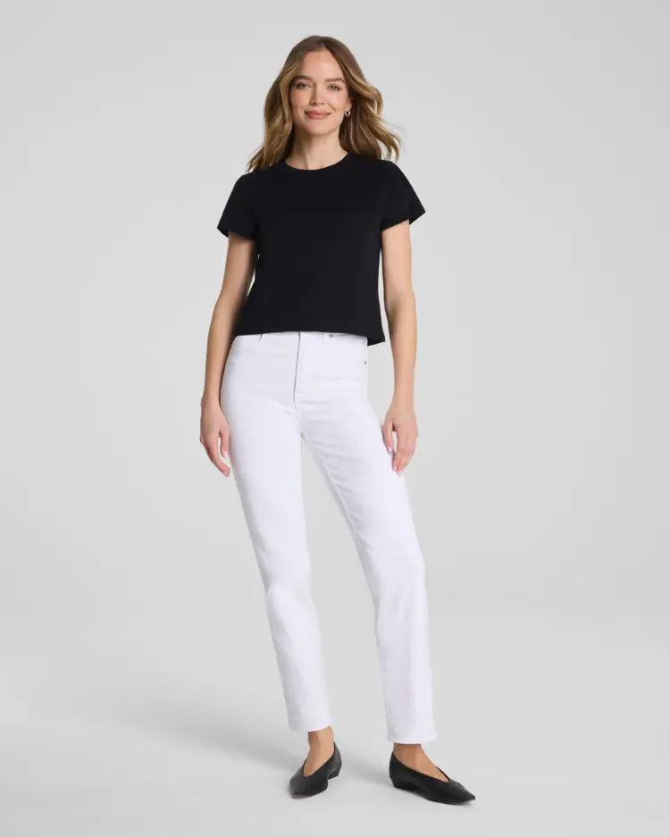 The Best White Jeans for Women Over 50: All Sizes and Lengths & The Best Styles 5 SPANX 90s straight leg white jeans women over 50