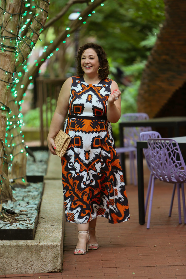 lk bennett orange dress