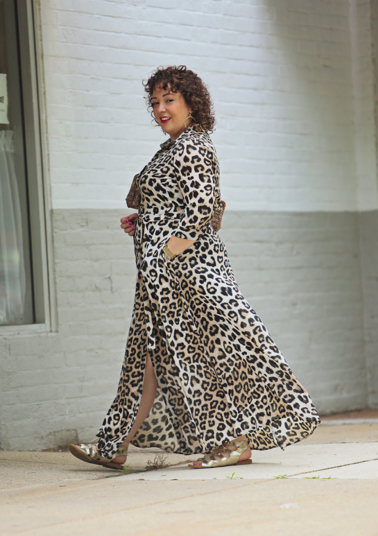 banana republic leopard print maxi shirtdress 3