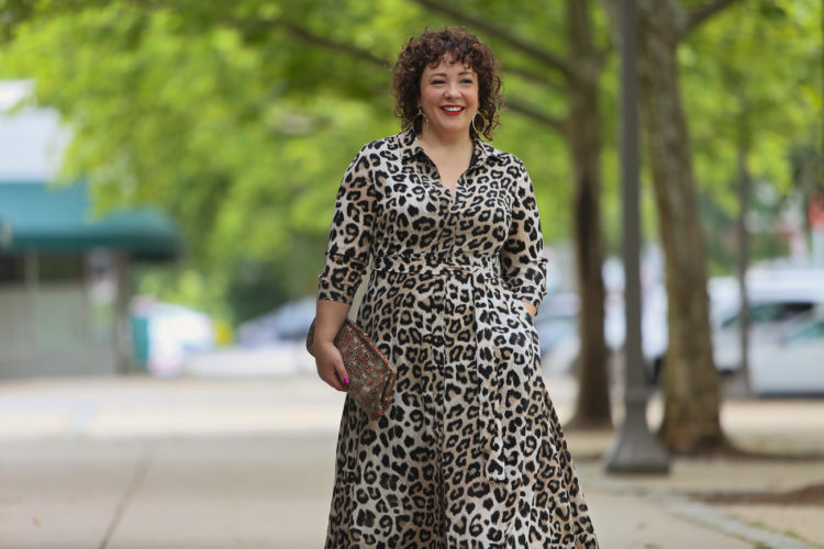 leopard maxi shirt dress