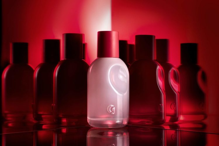 image of Glossier YOU pink perfume bottle