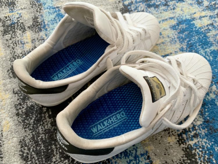 adidas superstar sneakers with walk hero inserts