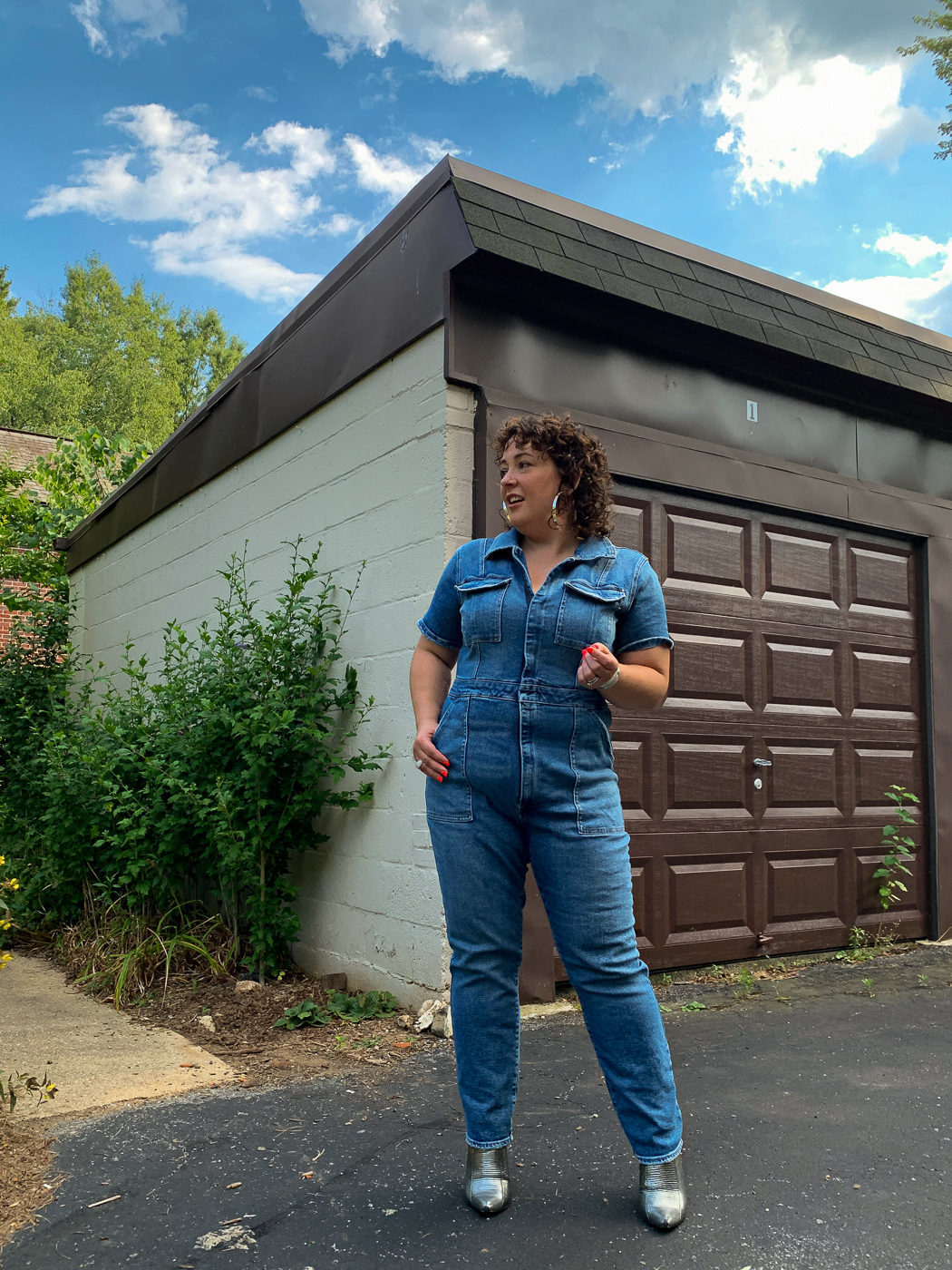 denim jumpsuit good american