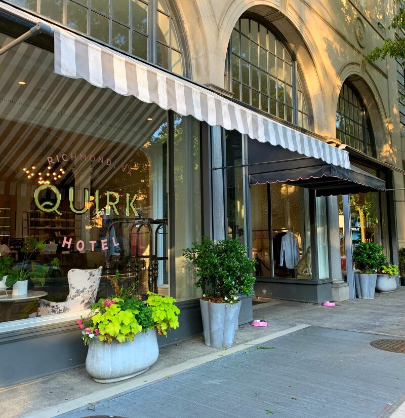 image of the front of The Quirk Hotel in Richmond, Virginia