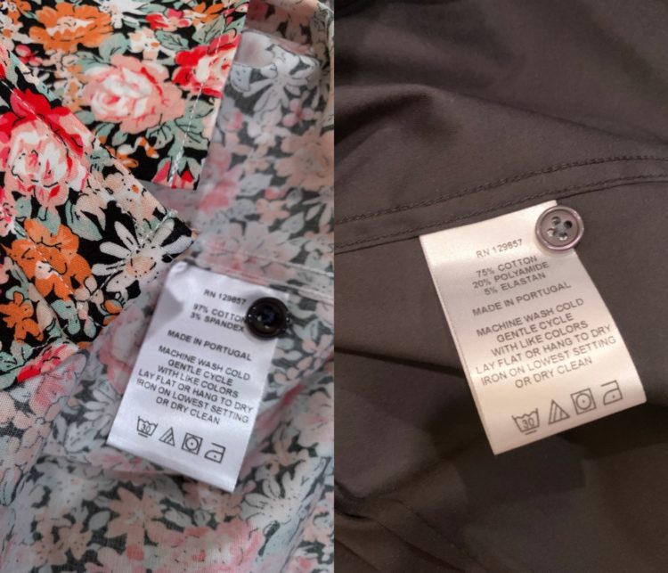 fabric labels inside The Shirt