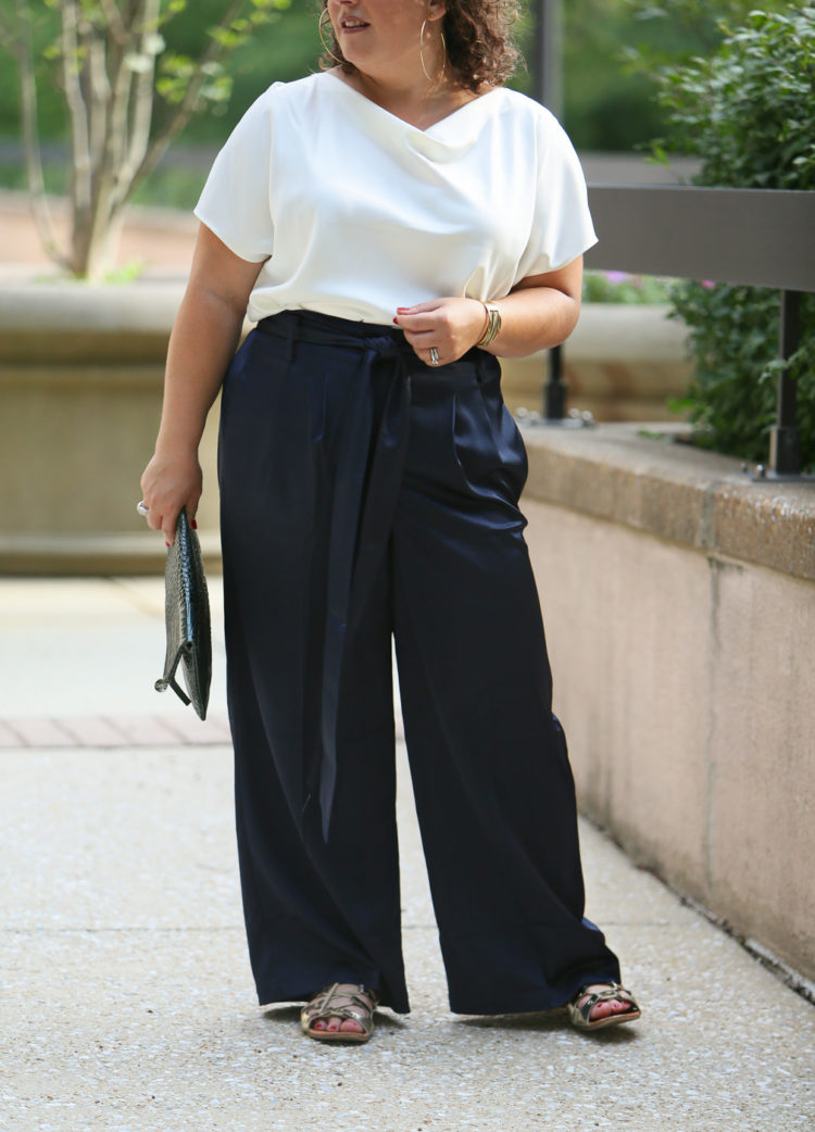 Universal Standard Tresa Wide Leg pants in petite as seen on wardrobe oxygen