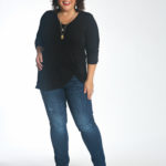 Wardrobe Oxygen in the cabi Reveal Tee and Tuxedo High Straight jeans