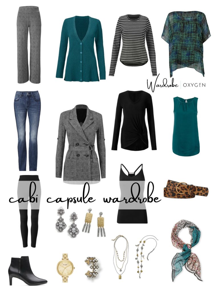 collage of the items in the fall 2019 cabi capsule wardrobe