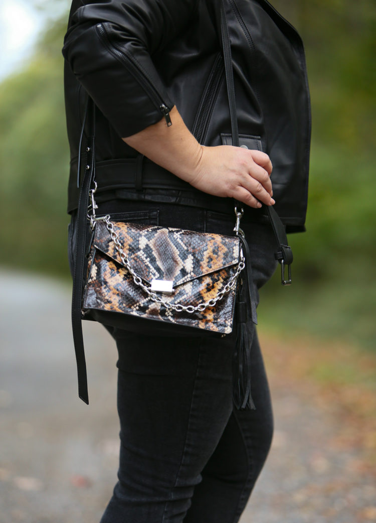 ALLSAINTS snakeskin print purse