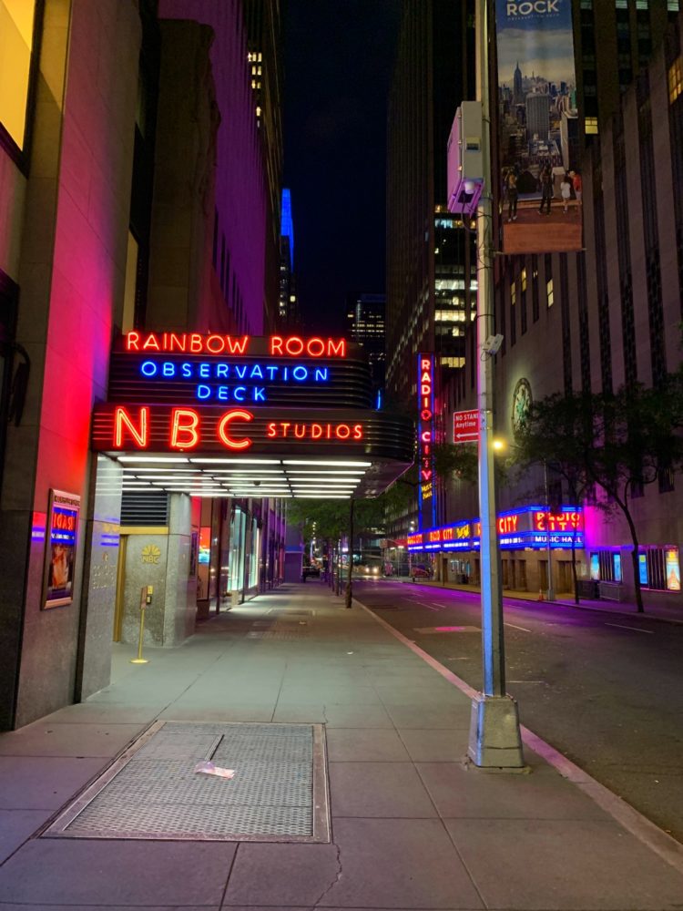 rockefeller center by night