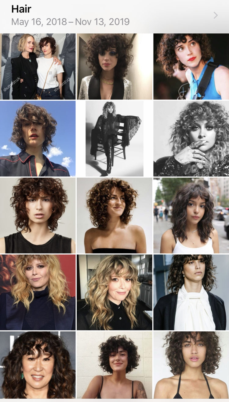 Collage of different celebrities with wavy and curly hair