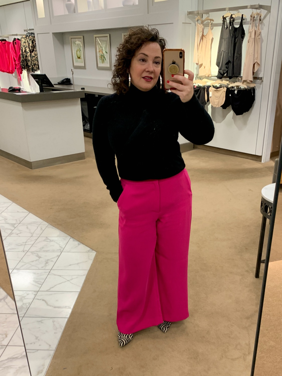 hot pink trousers outfit