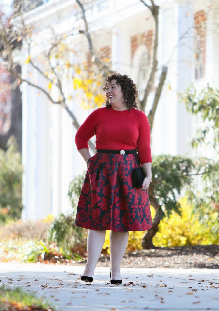 talbots floral jacquard skirt