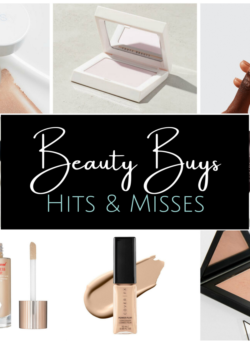 Collage of makeup products