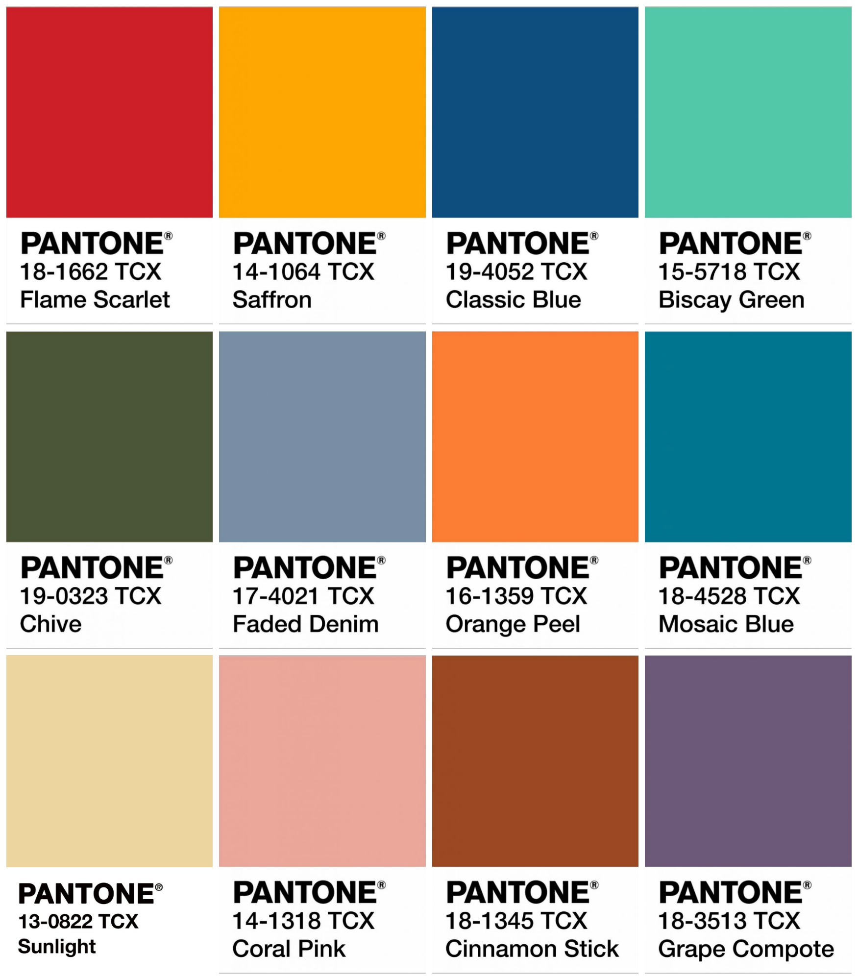 Pantone Палитра Цветов 2024 — Cvetino.ru