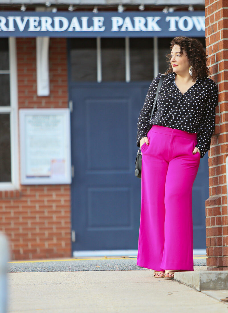Wide Leg Pants with Sneakers and Heels
