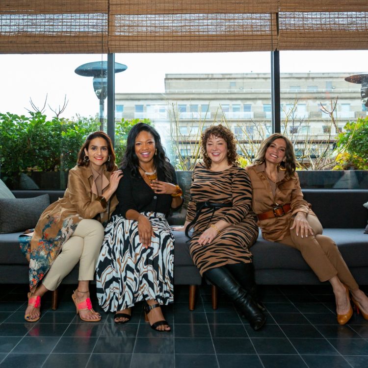 Tanvi, Angelica in the City, Wardrobe Oxygen, and Simply Sylvia wearing the Chico's Safari Chic Collection in 2020