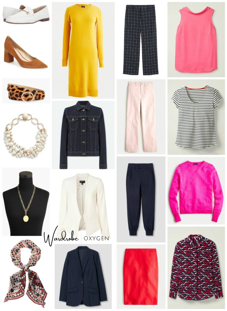 work capsule wardrobe colorful women