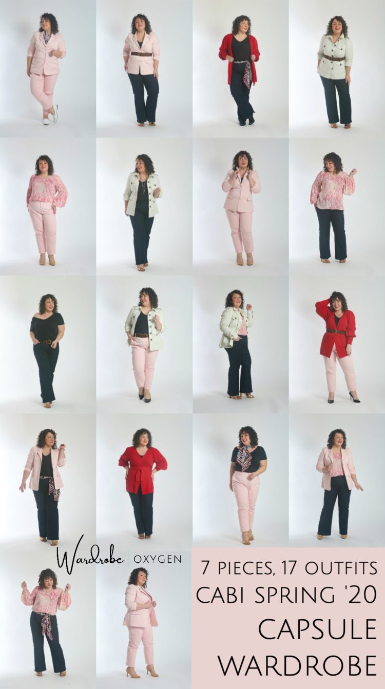 a spring capsule wardrobe by Wardrobe Oxygen: 7 pieces and 18 looks from cabi