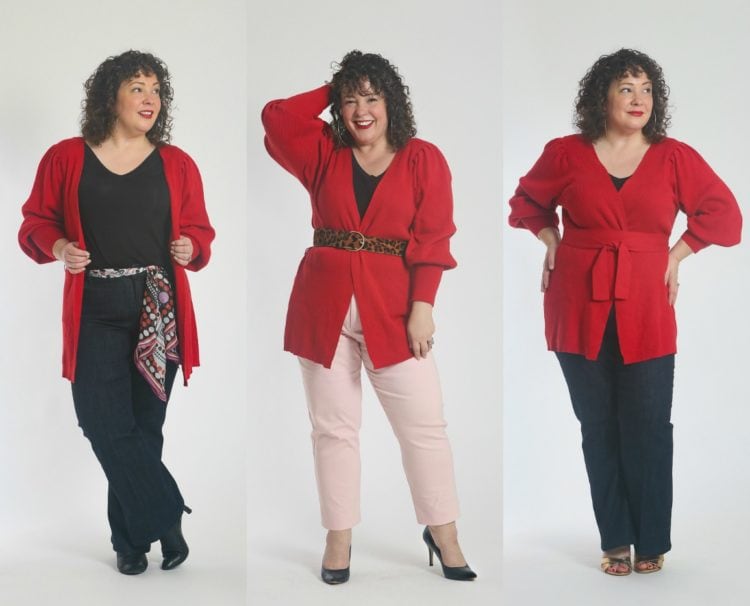 Alison Gary of Wardrobe Oxygen styling pieces from her cabi clothing spring 2020 capsule wardrobe