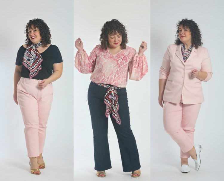 Alison Gary of Wardrobe Oxygen styling pieces from her cabi clothing spring 2020 capsule wardrobe