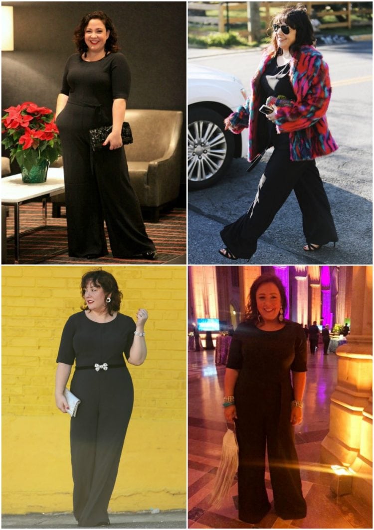 how to style a black jumpsuit multiple ways