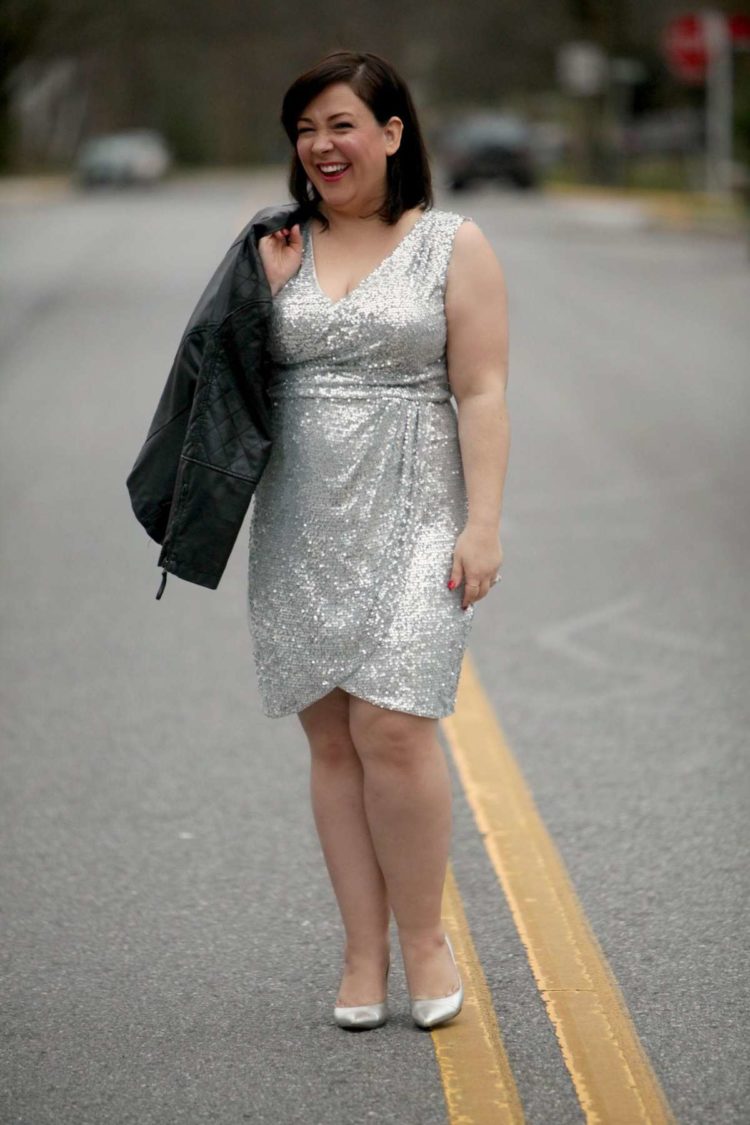 silver sequin dress