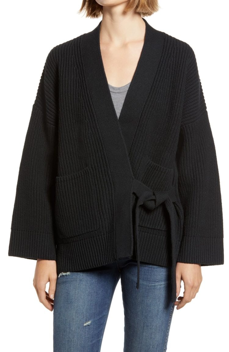 Madewell Madison Rib Side Tie Cardigan