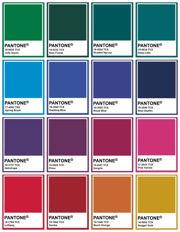 pantone jewel tones