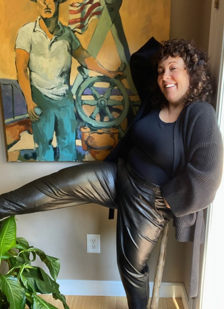 Plus size leather joggers sale