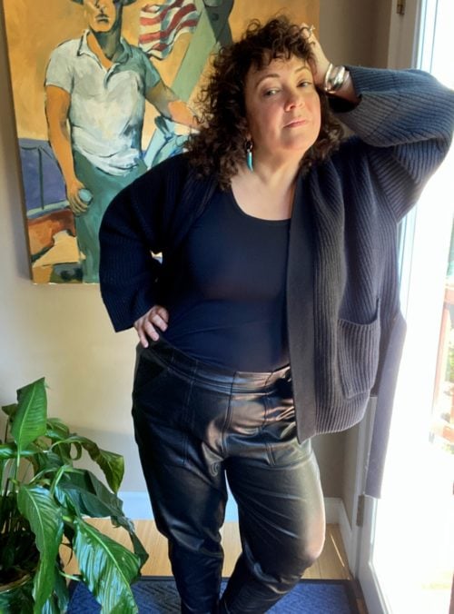 spanx leather like jogger