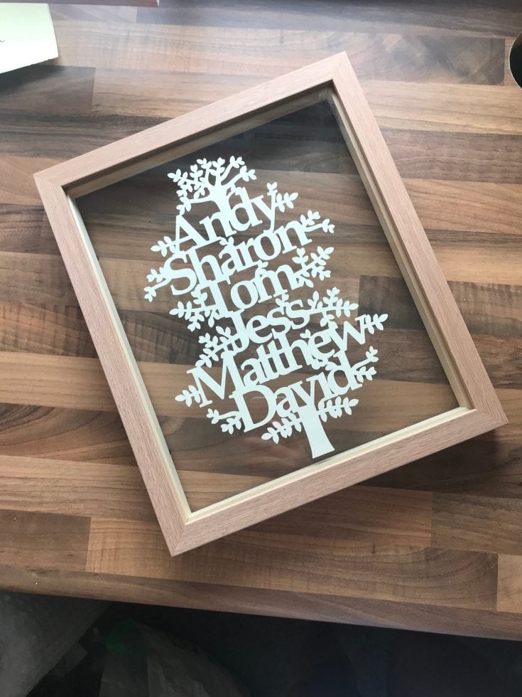 papercut tree family frame gift guide for families