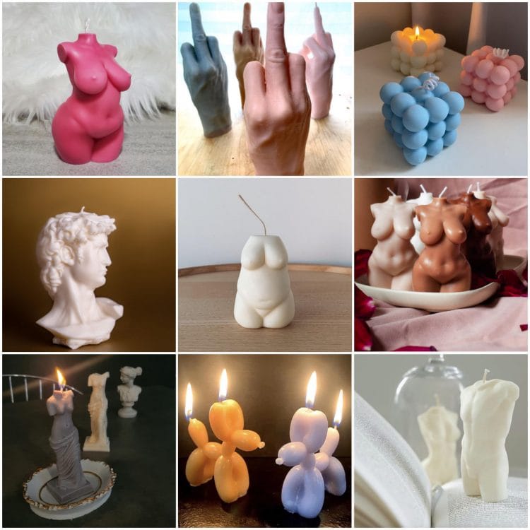 molded candles trend body torso