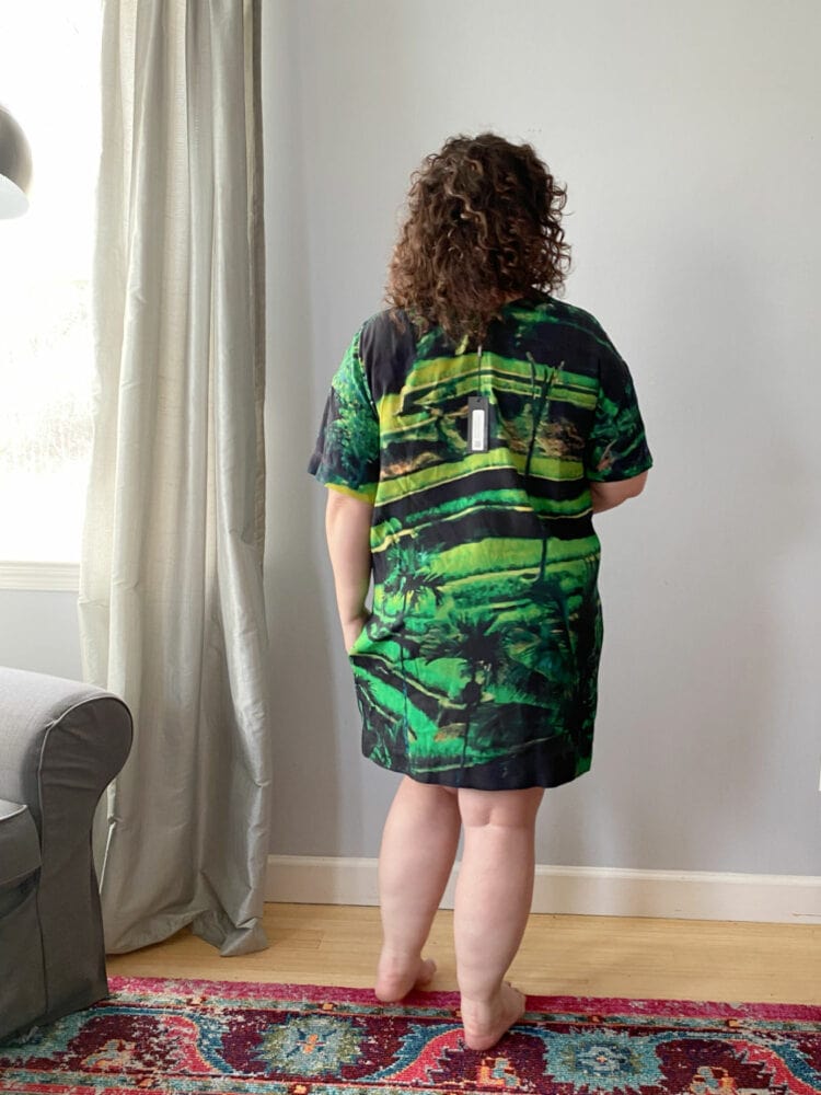 Back view of Alison of Wardrobe Oxygen wearing The Kyle Dress from The Kit NYC