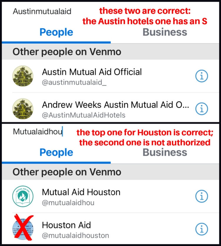 tips on using venmo for mutual aid texas