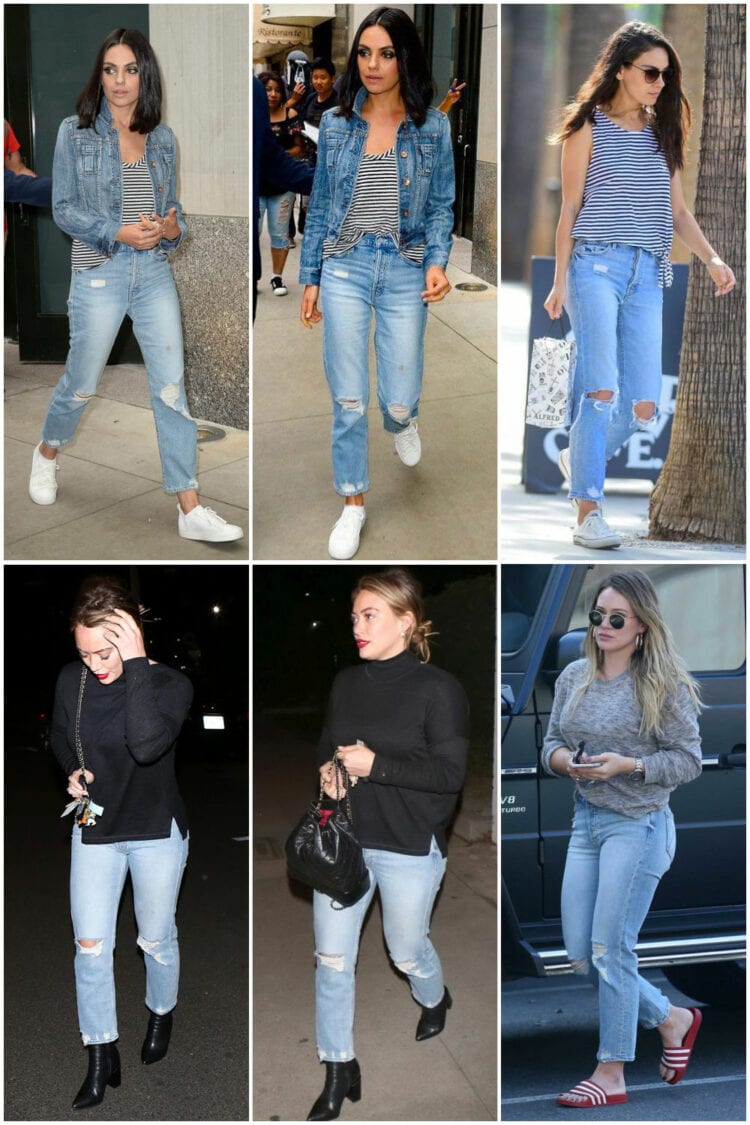 celebrities wearing mother tomcat jeans