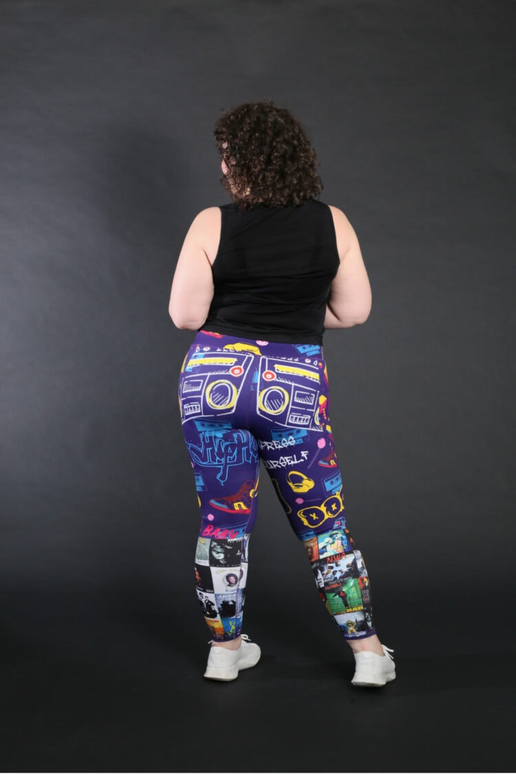 90s hip hop leggings by miami fitwear back view