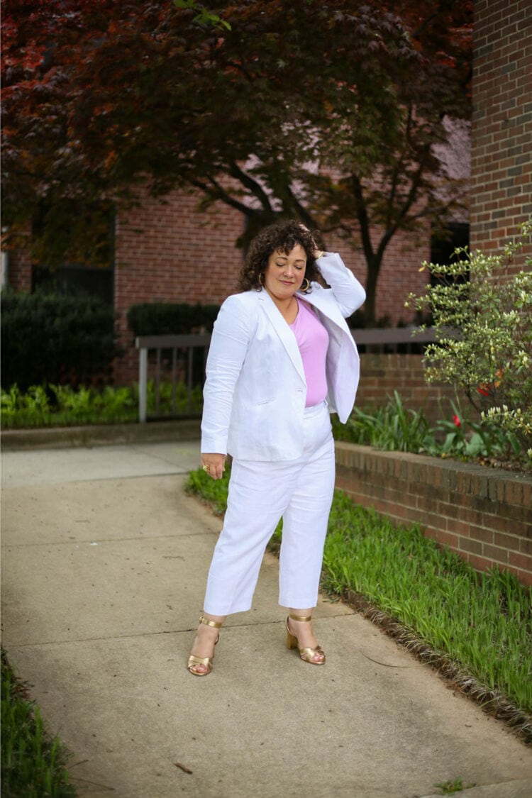 TALBOTS linen suit review 1