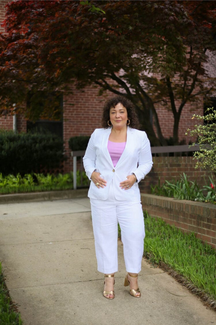 TALBOTS linen suit review 2