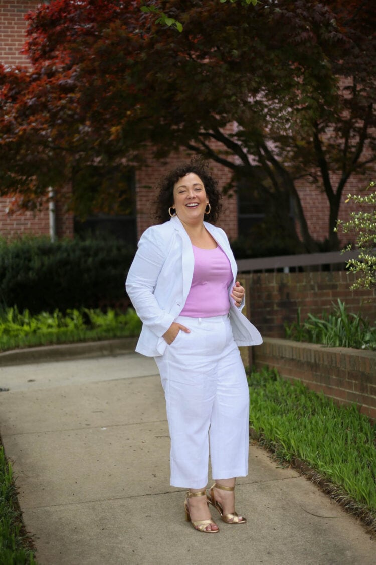 TALBOTS linen suit review 3