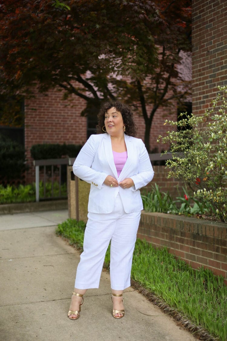 TALBOTS linen suit review 4