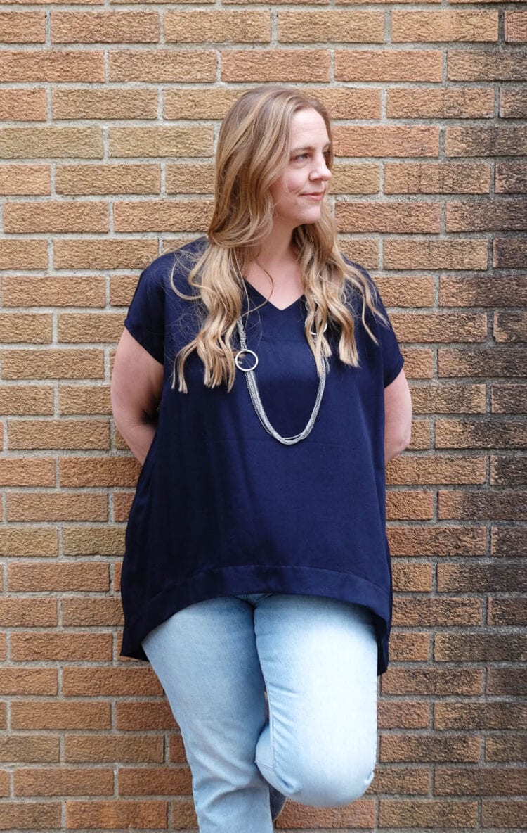 Lissa wearing the Tiny Closet Shop tunic