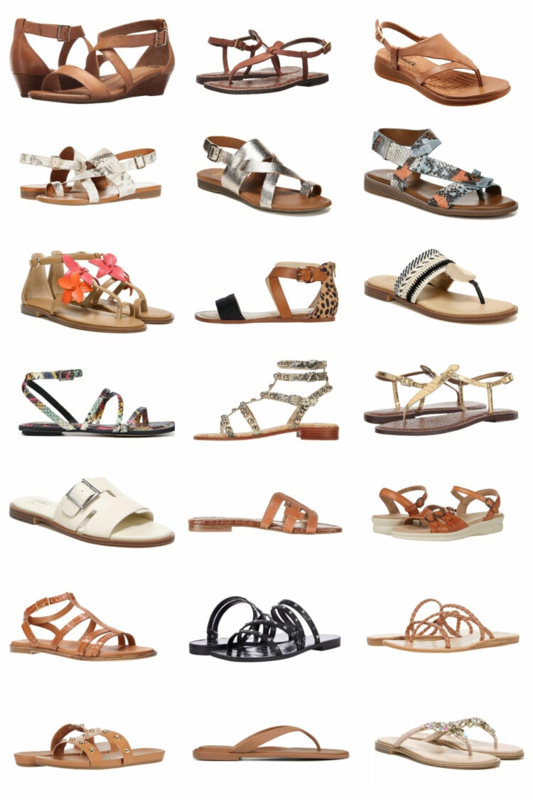 wide width flat sandals