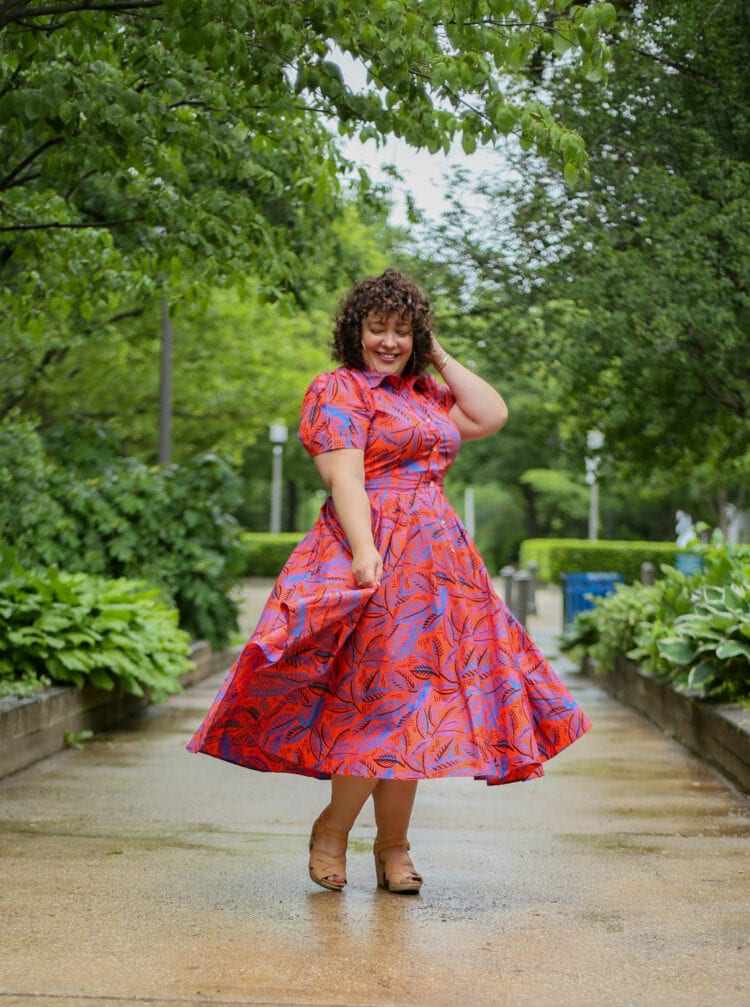 ALEXIS for Target Tropical Leaf Short Sleeve Shirtdress