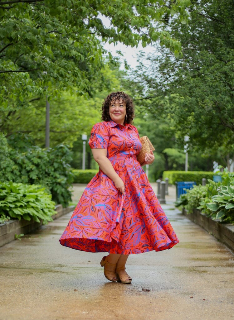 ALEXIS for Target Tropical Leaf Short Sleeve Shirtdress