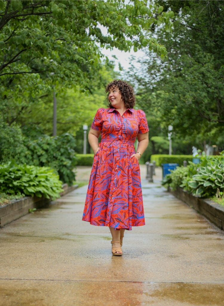 ALEXIS for Target Tropical Leaf Short Sleeve Shirtdress Wardrobe Oxygen