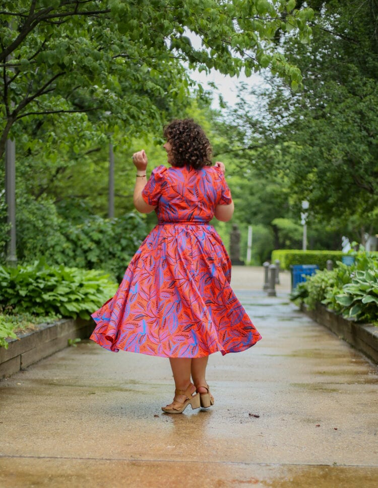 ALEXIS for Target Tropical Leaf Short Sleeve Shirtdress