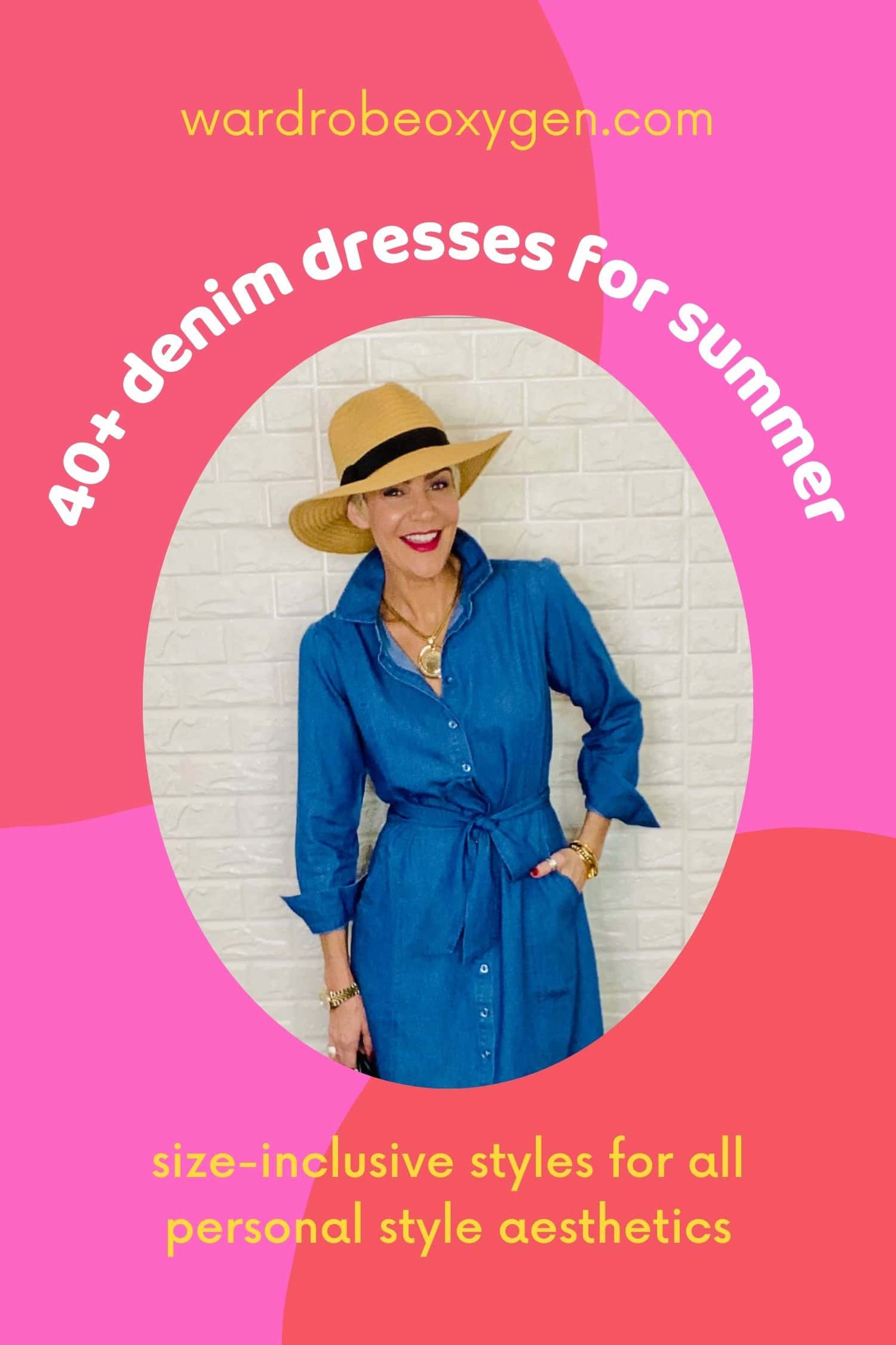 40+ denim dresses for summer curated by Alison Gary of Wardrobe Oxygen for every size and personal taste.