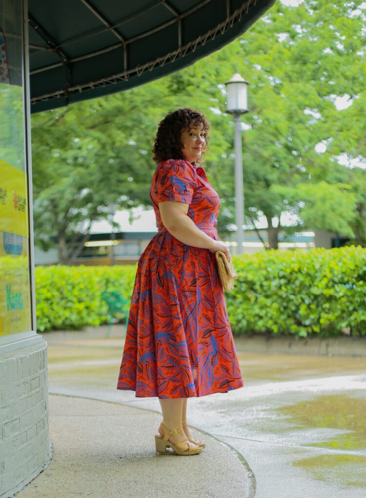 ALEXIS for Target Tropical Leaf Short Sleeve Shirtdress