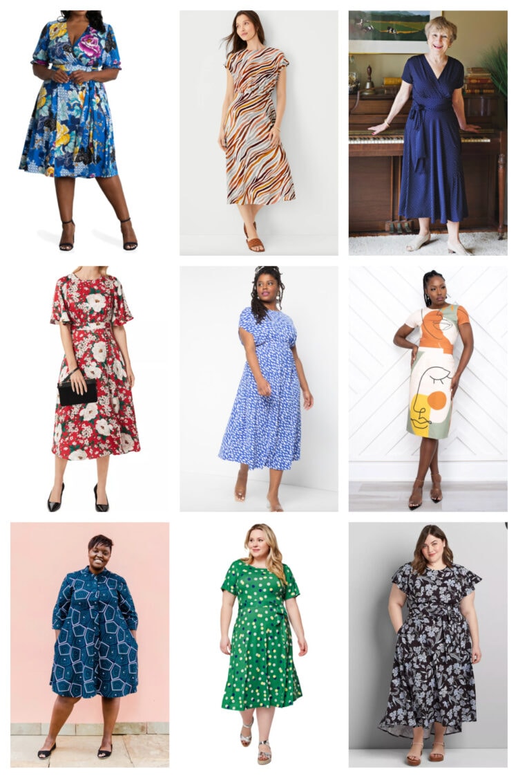 Stylish printed summer work dresses that add fun while still looking polished for the office